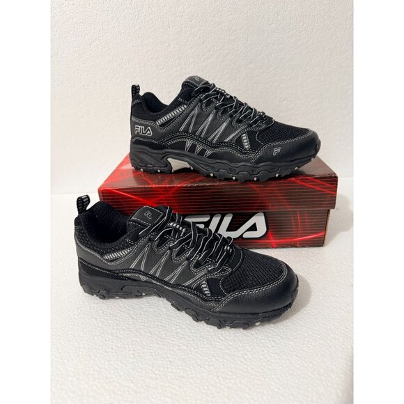 Fila Kids Trail Running Shoes Black Size 4.5 US Lace-Up Mesh Breathable Design D - Picture 7 of 12